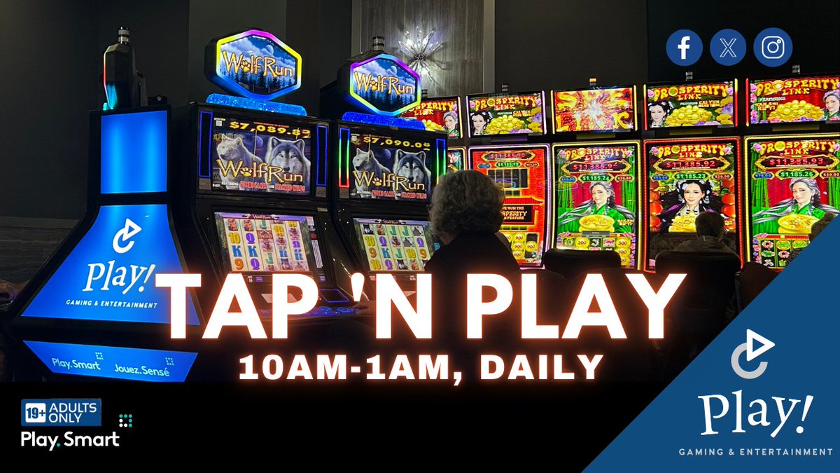 Feeling lucky? 🎰 Tap into the thrill with TAP 'N PLAY games – fast, fun and full of chances to win instant cash and progressive jackpots. Any time's a good time to play.

📍1600 Bath Road, Kingston
🕙 Open daily from 10 AM to 1 AM
ow.ly/A2gk50VsRHV
#YGK