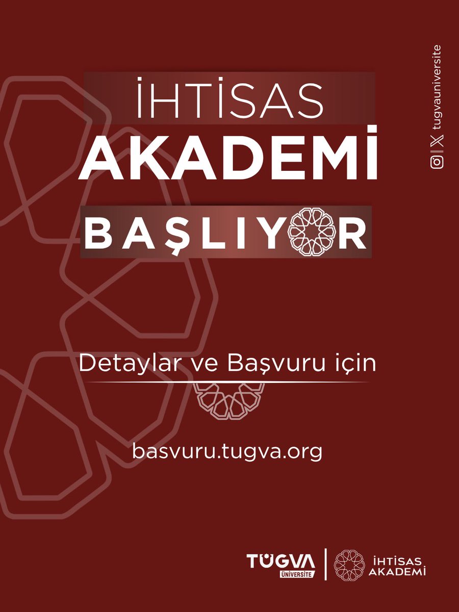 Bilgiyi eyleme dönüştüren, sahada üretimle güçlenen bir gençlik vizyonu.

🎓 İhtisas Akademi 2026 başvuruları başladı!

Alanında derinleşmek, usta isimlerle buluşmak ve fark oluşturan projelerde yer almak isteyen gençler için büyük bir fırsat.

🔗 basvuru.tugva.org/ihtisas-akademi