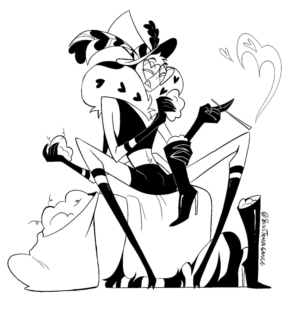 Sinstravagance's tweet photo. I couldn’t get the image off my head of Val having to stuff his heels for his tiny moth feet to be able to fit in them https://t.co/iCrwh5f6ZY