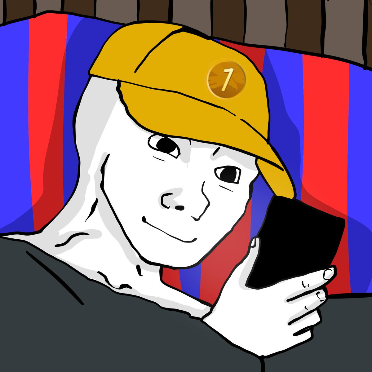 wojakonusd1's tweet image. Laying down in bed comfy in my $wojak