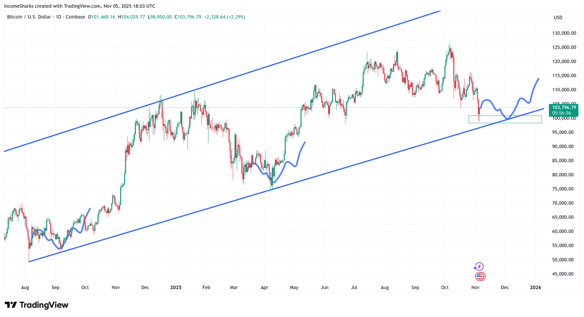 This is what I mean when I say you can often get multiple attempts at a bottom entry. Spot buyers usually do fine bidding on the first attempt. Leverage traders will get chewed up before upside. Would be fun to get a Nov 5th vertical rally but this is more realistic.