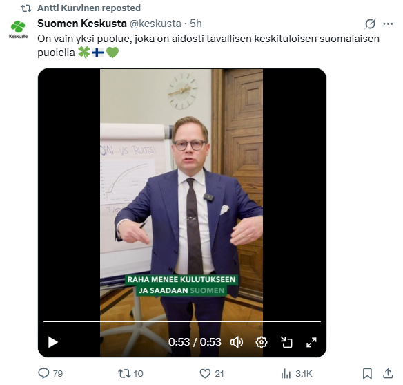 mutuliike's tweet photo. @keskusta Piti oikein ottaa talteen.🤣 https://t.co/nxo2SaIloN