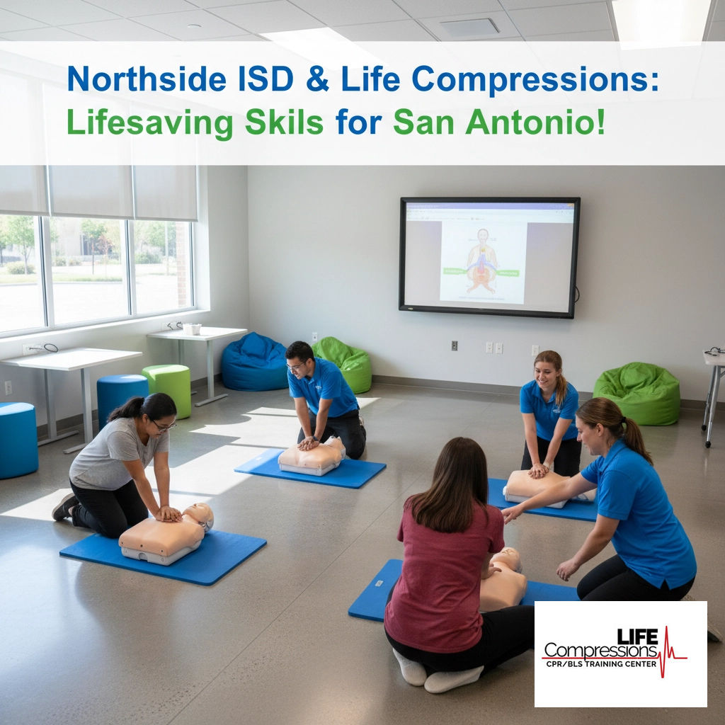 LifeCompression's tweet image. We’re thrilled to renew our partnership with Northside ISD! Together, we’re empowering San Antonio educators and students with lifesaving CPR and emergency response skills. Here’s to a safer, stronger community! #CPRTraining #SanAntonio #LifeCompressions #NorthsideISD