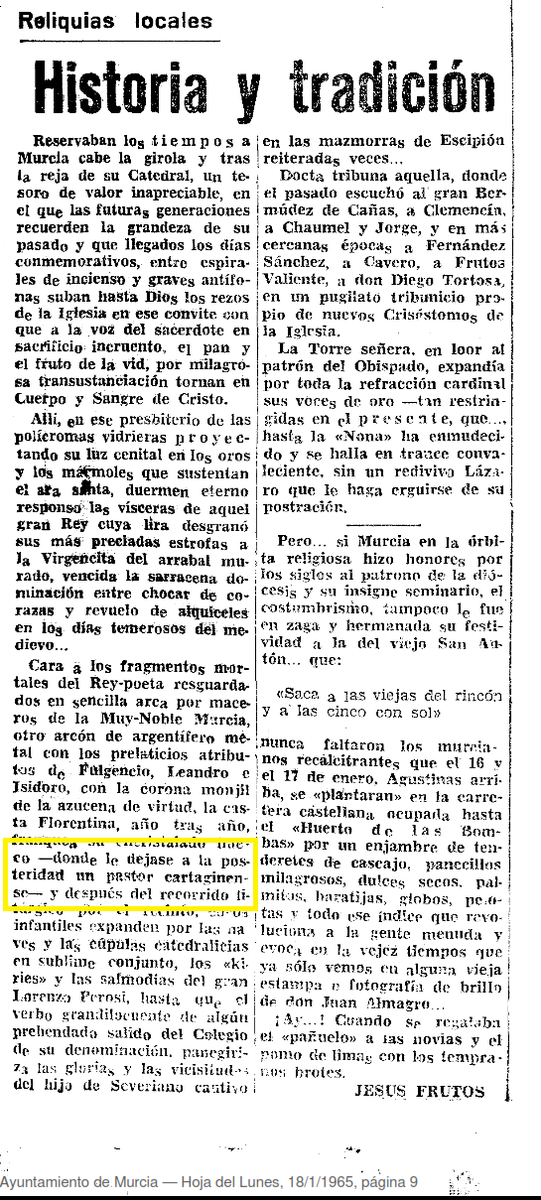 De cuando aún no se había borrado la palabra CARTAGINENSE por parte del Obispado de Cartagena, un pastor de esta diócesis es un "pastor cartaginense".
Luego nos remiten algunos a la web de la  @diocdecartagena apelando a legalidad y fuente fidedigna. 
#DiócesisdeCartagena