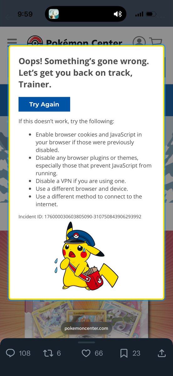 kingof_somber's tweet photo. @PokemonDealsTCG Went from this….to this. No vpn, no private relay, just iPhone https://t.co/mYNgHq5WY7
