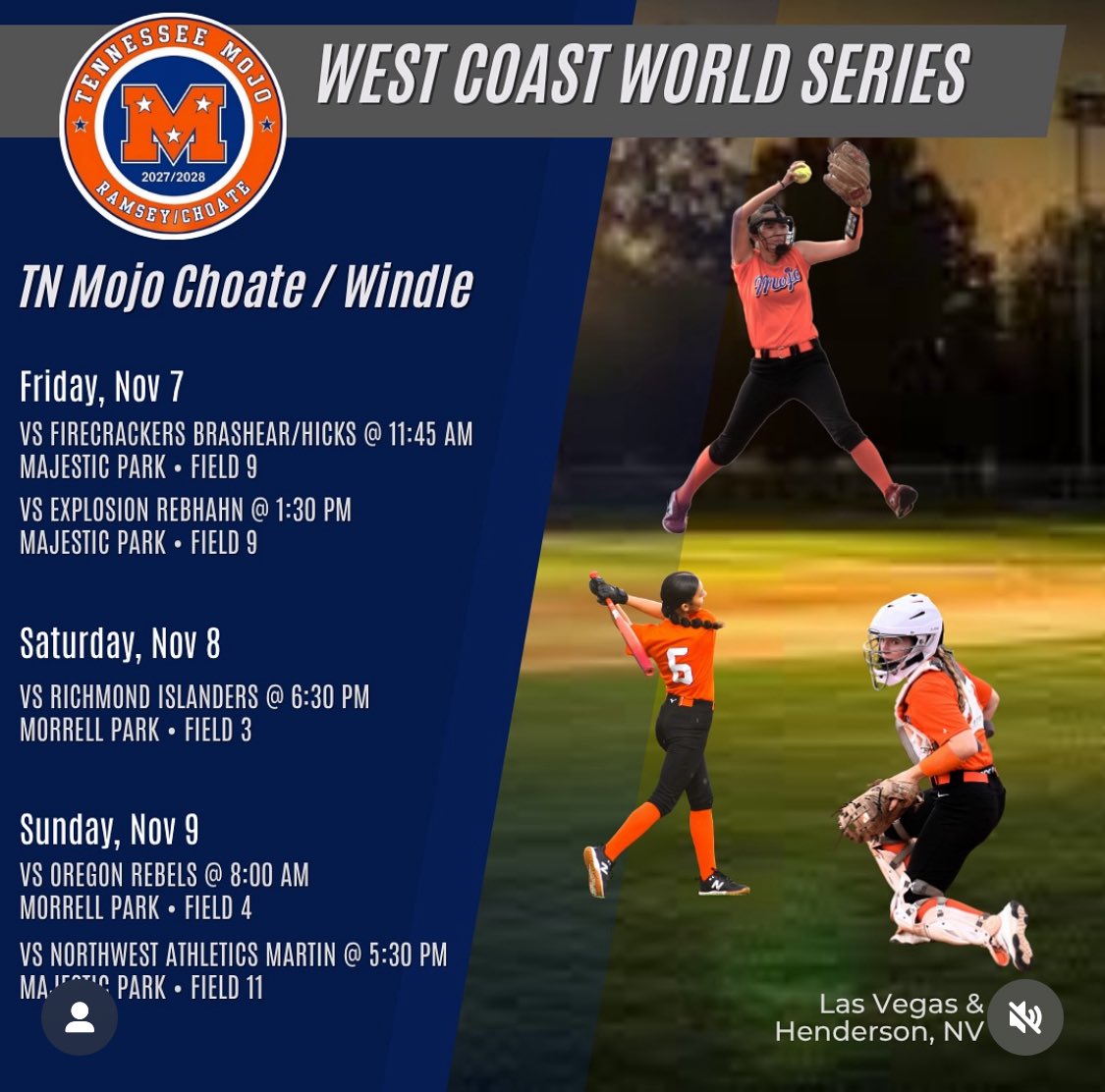 MVanderValk28's tweet photo. @TNMojoChoate16U locked in for this weekend West Coast World Series 10/7-10/10 @ Las Vegas/ Henderson NV
Let's go Mojo! Would love to have coaches come check me out!  
#SoftballRecruits #Fastpitch #ClassOf2028 #CollegeSoftball
@AZinthecircle @ElzeyMatt @GCU_Softball https://t.co/ylYHGU6R29