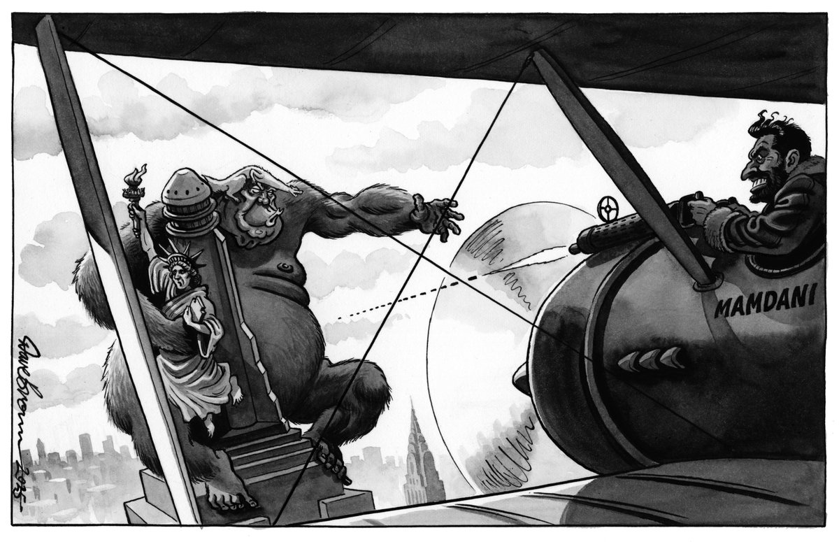 Tomorrow's <a href="/Independent/">The Independent</a> cartoon... #ZohranMamdani #Mamdani #Trump #NewYorkMayor #NYC #MayoralElection #Liberty