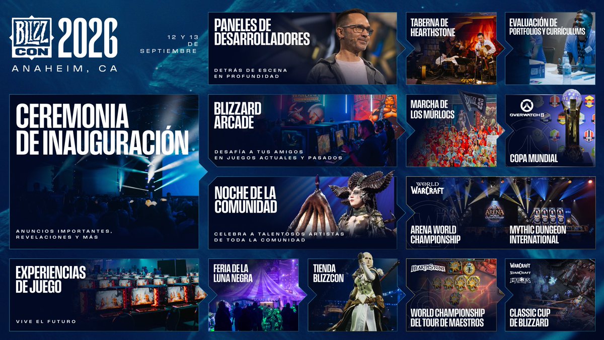 La BlizzCon 2026 será IMPERDIBLE 🤯🔥

👏 Ceremonia de apertura
🧑‍💻 Paneles con los desarrolladores
🎮 Demos para jugar
🏆 Copa Mundial de Overwatch 2

Consigue tus pases Early Bird el 7 de noviembre ✨
