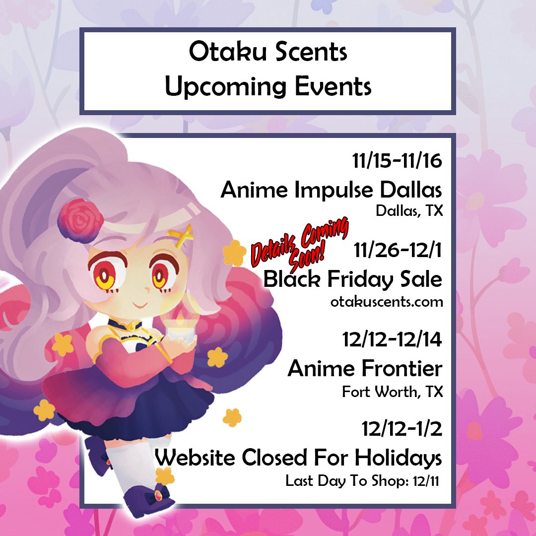 I can’t believe it’s already November, and the holidays are upon us! We have two in-person events left for the year, plus our super awesome Black Friday sale is also coming soon 👀 

Thank you guys for all of your support this year, and we hope to see you at one of our events!