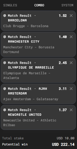 BroMilito's tweet photo. ⚽ Champions League Night! 🌟
Here’s my combo for tonight 👇
🔹 Barcelona
🔹 Manchester City
🔹 Marseille
🔹 Ajax
🔹 Newcastle
💰 Win up to +40% MORE on your winnings at @bagdotwin 🚀
Play the same combo using my code: 6FHMSXBG 🎯
#UCL #Football #Bagwin #GamblingX #ComboBoost https://t.co/Gwztkg9wMf