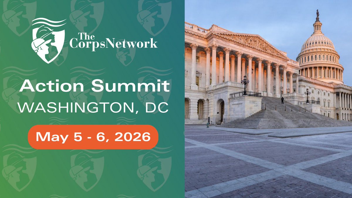 🗓️ Save the date!

During May 5-6, #TheCorpsNetwork will host an in-person Action Summit in Washington, DC, that will focus on providing Corps leaders with Hill meeting resources and ample time to meet with your U.S. Senators and Representatives.

🔗 corpsnetwork.org/conference-eve…