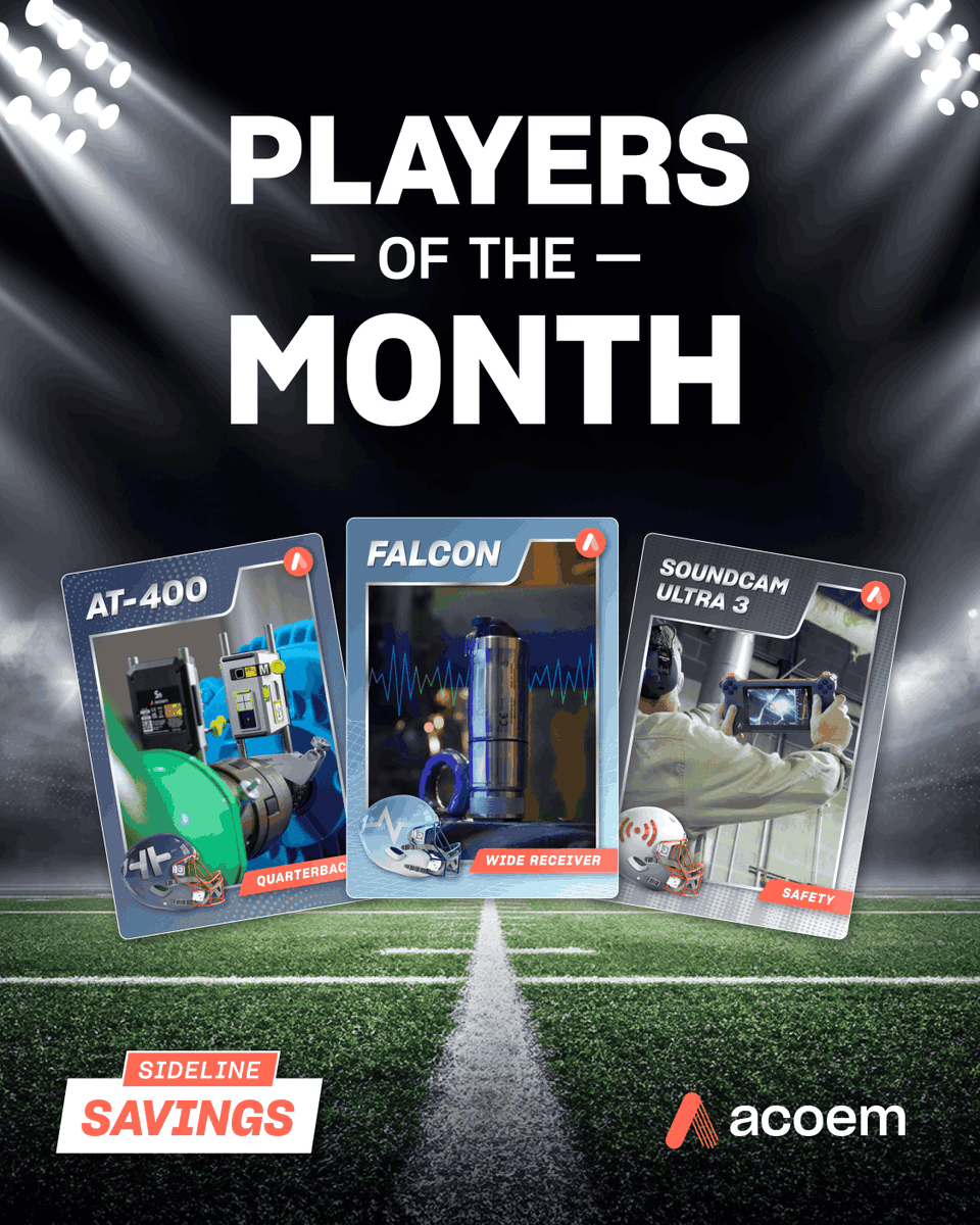 AcoemUSA's tweet image. It’s mid-season! No time for weak plays. Strengthen your reliability lineup and trade in for tools that deliver.

Don’t let downtime make the final play, score your trade-in: acoem.us/sideline-savin…

#tradein #shaftalignment #conditionmonitoring #acousticimager #acoemusa