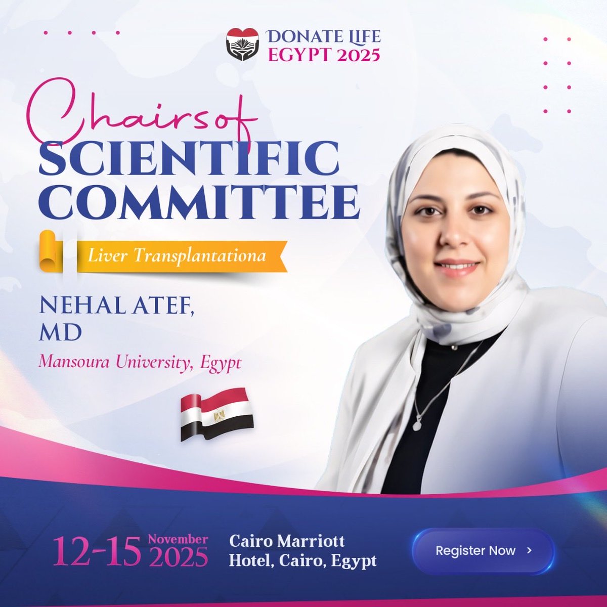 DonateLifeEG's tweet photo. Proud to introduce the brilliant minds behind 𝐃𝐨𝐧𝐚𝐭𝐞 𝐋𝐢𝐟𝐞 𝐄𝐠𝐲𝐩𝐭 𝟐𝟎𝟐𝟓
Meet 𝐃𝐋𝐄 𝟐𝟎𝟐𝟓 𝐂𝐨-𝐂𝐡𝐚𝐢𝐫𝐬 𝐨𝐟 𝐒𝐜𝐢𝐞𝐧𝐭𝐢𝐟𝐢𝐜 𝐂𝐨𝐦𝐦𝐢𝐭𝐭𝐞𝐞 𝐊𝐢𝐝𝐧𝐞𝐲 𝐇𝐞𝐚𝐥𝐭𝐡 𝐚𝐧𝐝 𝐓𝐫𝐚𝐧𝐬𝐩𝐥𝐚𝐧𝐭𝐚𝐭𝐢𝐨𝐧 https://t.co/MDTQuOqN02
