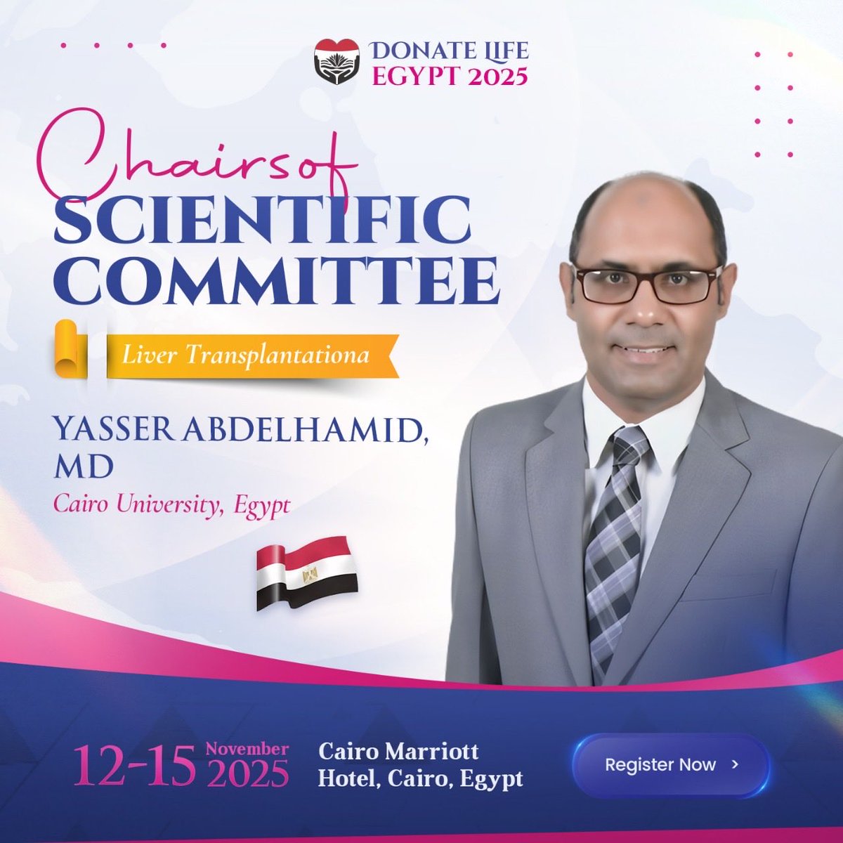 DonateLifeEG's tweet photo. Proud to introduce the brilliant minds behind 𝐃𝐨𝐧𝐚𝐭𝐞 𝐋𝐢𝐟𝐞 𝐄𝐠𝐲𝐩𝐭 𝟐𝟎𝟐𝟓
Meet 𝐃𝐋𝐄 𝟐𝟎𝟐𝟓 𝐂𝐨-𝐂𝐡𝐚𝐢𝐫𝐬 𝐨𝐟 𝐒𝐜𝐢𝐞𝐧𝐭𝐢𝐟𝐢𝐜 𝐂𝐨𝐦𝐦𝐢𝐭𝐭𝐞𝐞 𝐊𝐢𝐝𝐧𝐞𝐲 𝐇𝐞𝐚𝐥𝐭𝐡 𝐚𝐧𝐝 𝐓𝐫𝐚𝐧𝐬𝐩𝐥𝐚𝐧𝐭𝐚𝐭𝐢𝐨𝐧 https://t.co/MDTQuOqN02