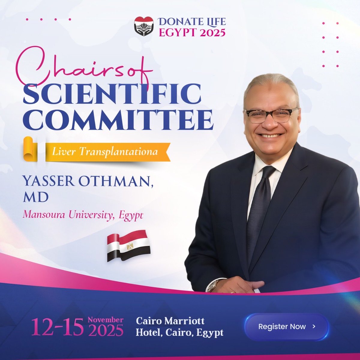 DonateLifeEG's tweet photo. Proud to introduce the brilliant minds behind 𝐃𝐨𝐧𝐚𝐭𝐞 𝐋𝐢𝐟𝐞 𝐄𝐠𝐲𝐩𝐭 𝟐𝟎𝟐𝟓
Meet 𝐃𝐋𝐄 𝟐𝟎𝟐𝟓 𝐂𝐨-𝐂𝐡𝐚𝐢𝐫𝐬 𝐨𝐟 𝐒𝐜𝐢𝐞𝐧𝐭𝐢𝐟𝐢𝐜 𝐂𝐨𝐦𝐦𝐢𝐭𝐭𝐞𝐞 𝐊𝐢𝐝𝐧𝐞𝐲 𝐇𝐞𝐚𝐥𝐭𝐡 𝐚𝐧𝐝 𝐓𝐫𝐚𝐧𝐬𝐩𝐥𝐚𝐧𝐭𝐚𝐭𝐢𝐨𝐧 https://t.co/MDTQuOqN02