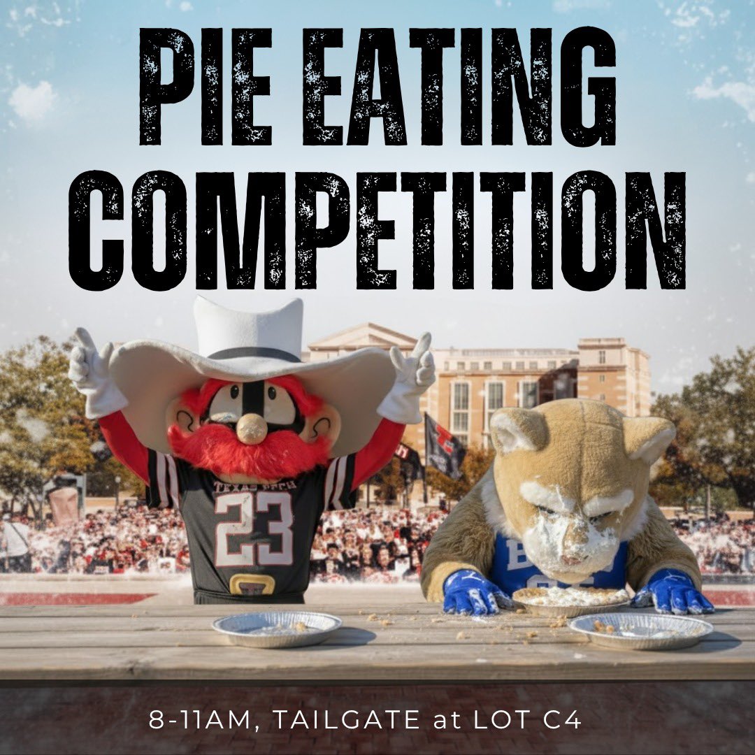 ttu_waa's tweet photo. This weekend we’re hosting the most degenerate tailgate of the semester

Hotdog Eating Comp + Pi Eating Comp sponsored by @pisquared 

Trophy + crypto payout for the winners

Prediction markets on who takes the crown + TTU vs BYU

Free shirts for the first 100 who pull up

RSVP below