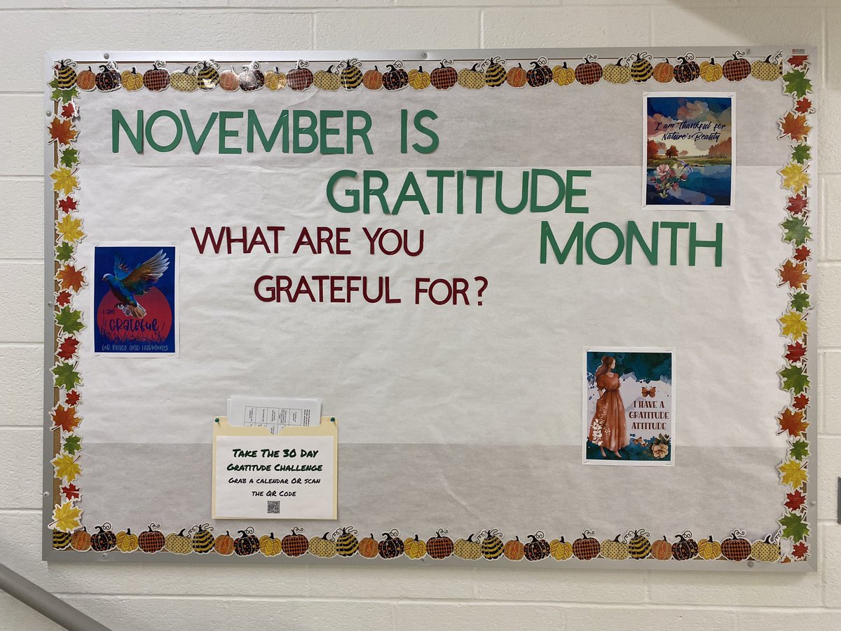 Happy National Gratitude Month! Listen for daily announcements and visit the Guidance Bulletin Board to get a copy of the 30 Day Gratitude Challenge. <a href="/OFHSLeoSpagnola/">Leo Spagnola</a>