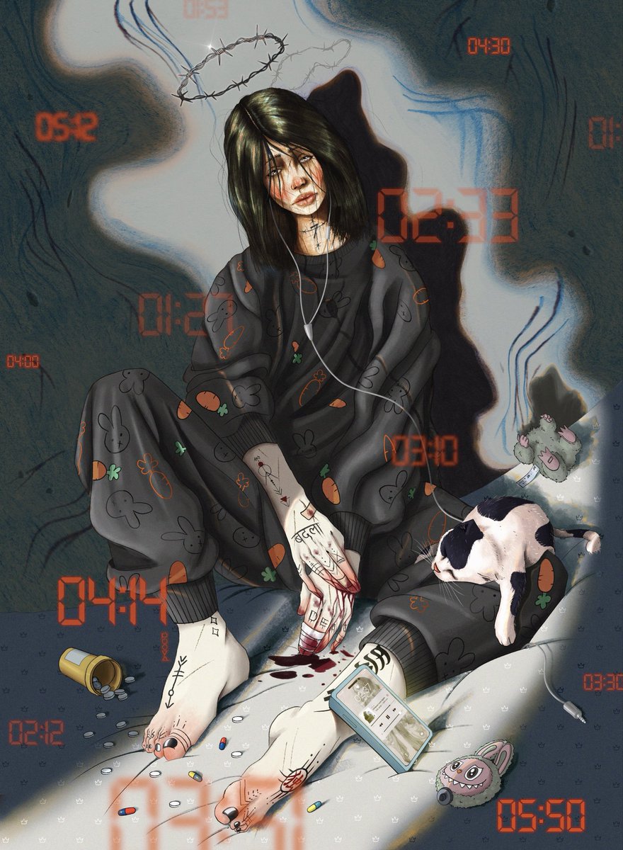 GM 
Announcing my latest emotional piece, “Insomnia” from the collection All Of Us Are Dead, is now available on <a href="/foundation/">Foundation 🌐</a>… 🥀🌙

foundation.app/mint/eth/0x93a…