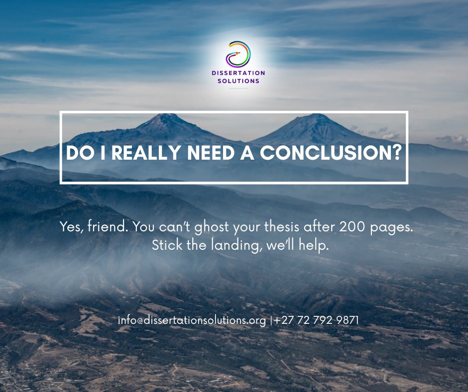 dissertation_za's tweet image. Do not abandon your 200-page masterpiece. 
Finish strong! Contact us for support!

 info@dissertationsolutions.org | +27 72 792 9871

#ThesisFinish #ConclusionHelp #AcademicWriting