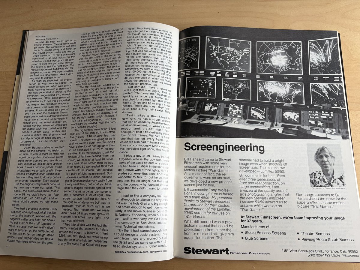 As promised! The 1983 American Cinematographer article. It goes deep!