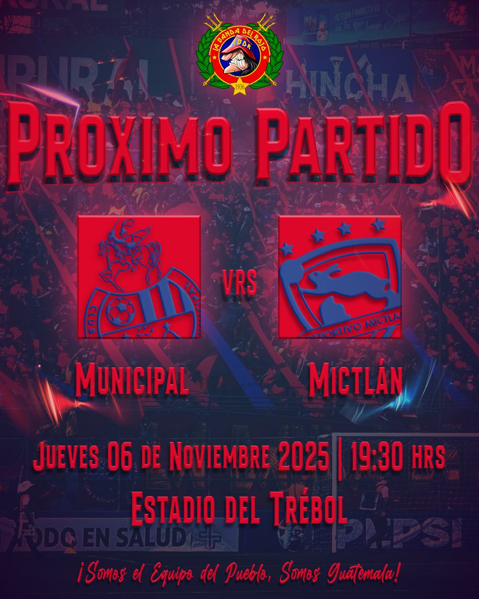 LaBandaDelRojo_'s tweet photo. ¡MAÑANA JUEGA EL LÍDER! 👹
Jornada 18 y el trébol tiene que latir, todos a la norte alentar al el mimado de la afición. ¡Vamos ROJO querido, a consolidar el liderato con garra y corazón! 🔴
⚽️ Mitclan
🏟️ Estadio El Trébol
🕚 19:30 horas
📺 Tigo Sports / Canal 11
#LBDR https://t.co/9PjKKWGu5K
