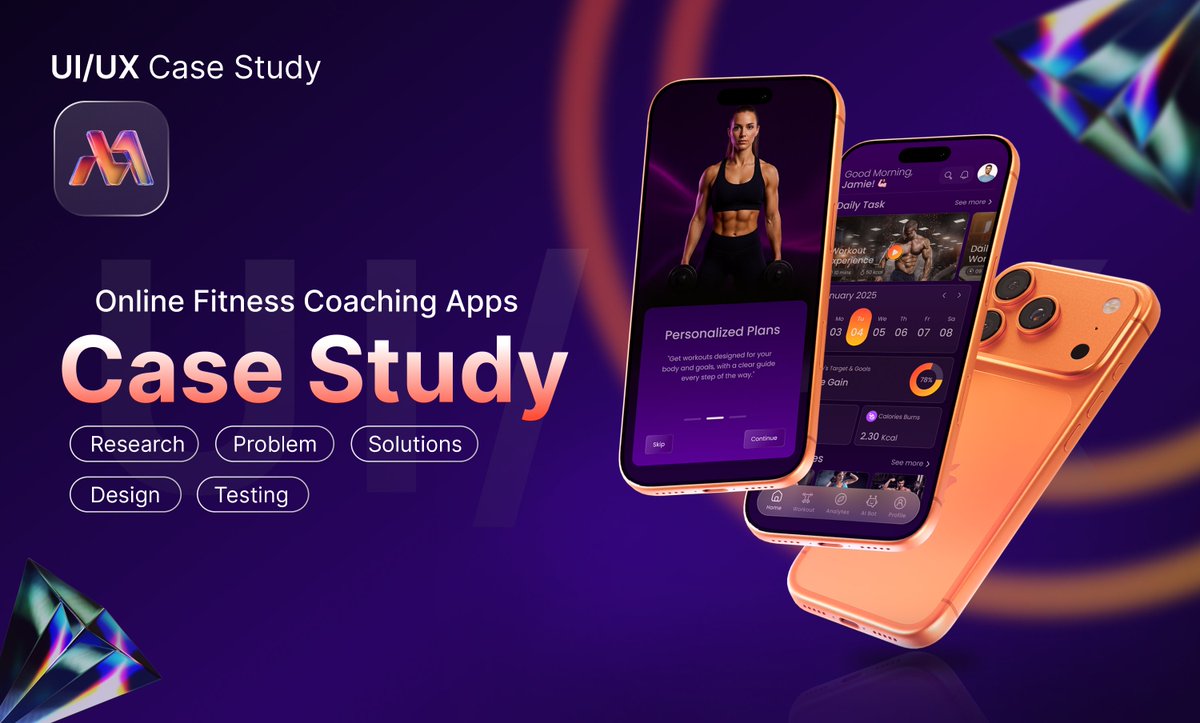 AyonBepary67112's tweet image. New Case Study Completed for Online Fitness Coaching App UI Design.

See this full case study on Behance: behance.net/creativecity39

#casestudyassignment #Casestudy #UIUXDesign #UiUXCaseStudy #MobileAppUiDesign #Apple #fitness #FitnessGoals #FitnessJourney #gymmotivation