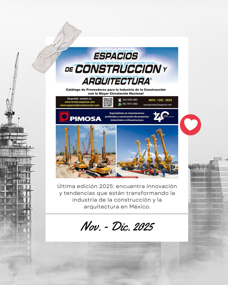 Espacios_Arq's tweet image. Descubre en nuestra última edición 2025 los proyectos, innovaciones y tendencias que están transformando la industria de la construcción y la arquitectura en México.

👉 espaciosdeconstruccion.com

#ConstrucciónMéxico #ArquitecturaMéxico #EspaciosDeConstrucción #RevistaEspacios