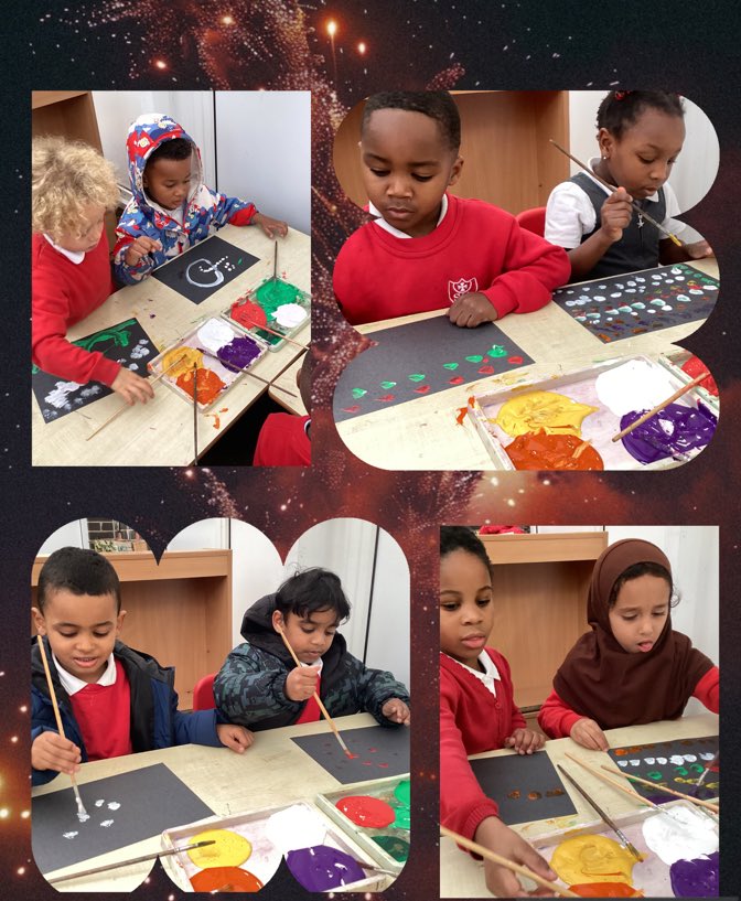 staugustinesNG3's tweet photo. F2 painted some firework themed night skies this afternoon after learning that today is 'Bonfire Night'! We have some budding artists in Poppies and Daisies 🎨👏🏾
#EYFSAtStA’s https://t.co/CCZkRilC0b