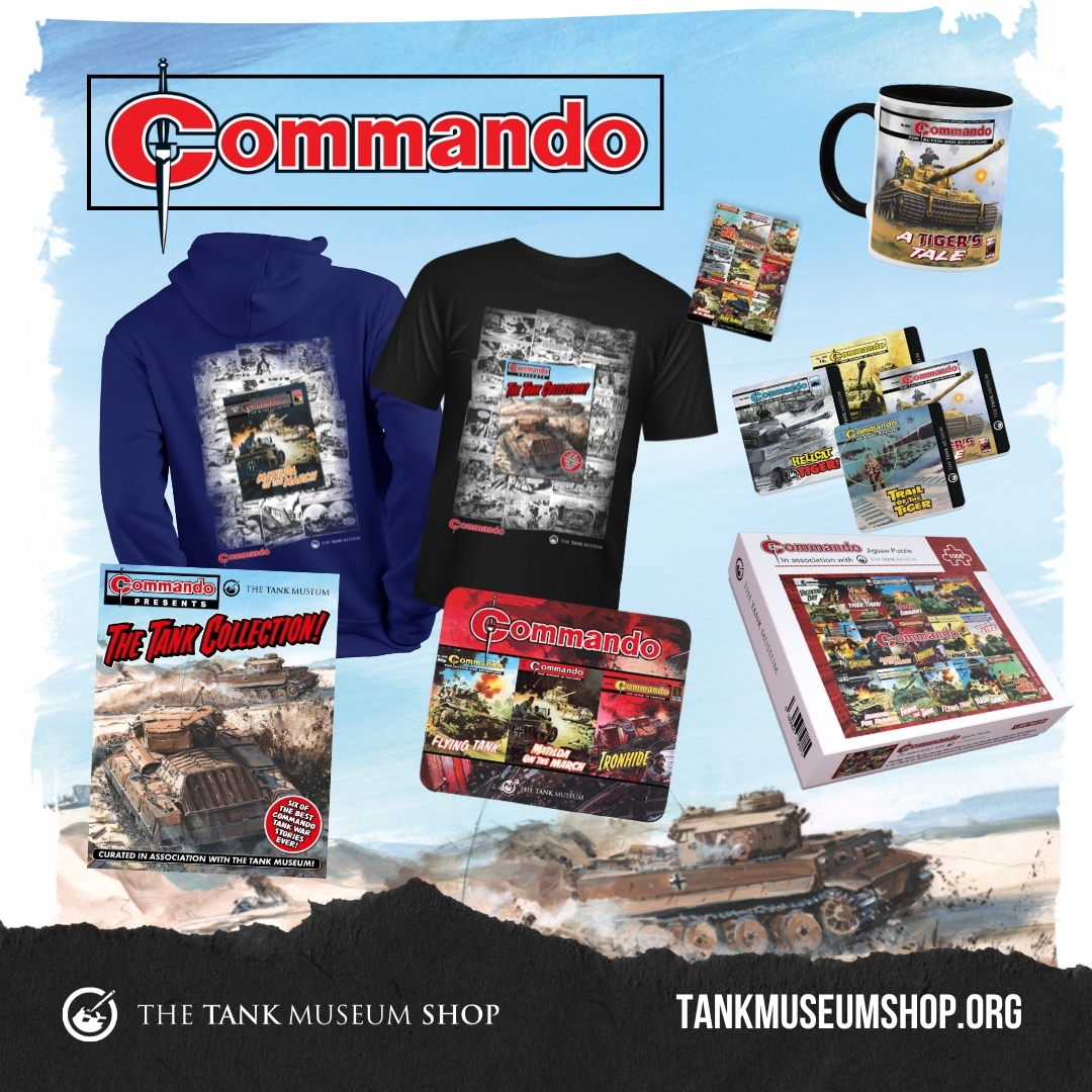 CommandoComic's tweet image. Ey up, Squaddies. Get yourself kitted out with the latest Commando products from The Tank Museum - eu1.hubs.ly/H0pm1SG0