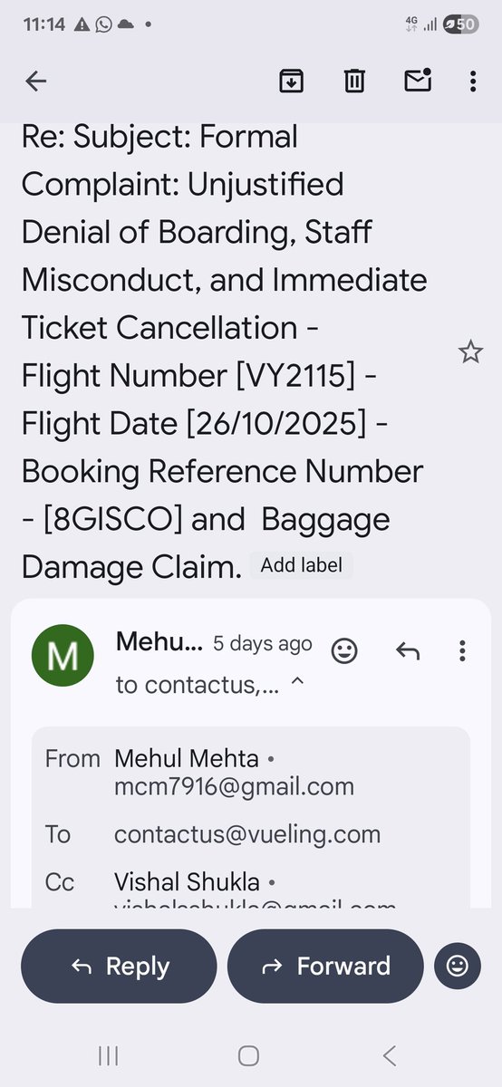 mcm7916's tweet photo. @vueling @vueling below snapshots has flights no and booking reference number https://t.co/5exH7MRQTj