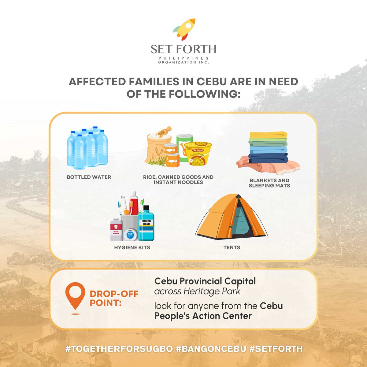 johnicoyoca's tweet photo. If you want to donate and help those who are affected, feel free to check Set Forth Philippines, a SEC-registered NGO based in Cebu. 

https://t.co/qZItjQzv7U https://t.co/BKlQR73Y2C
