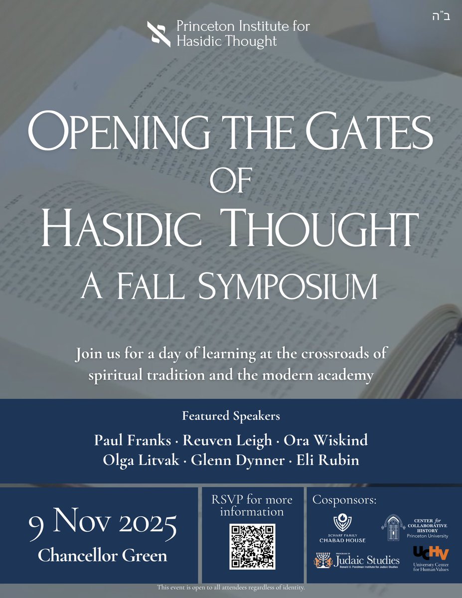 HasidicThought's tweet photo. Join us for a day of learning and conversation on Sunday, November 9th at the Princeton Institute for Hasidic Thought’s Fall Symposium, Opening the Gates of Hasidic Thought! MORE INFO AND RSVP: https://t.co/cWuXP7L1Ag https://t.co/WYPfBAC7aO