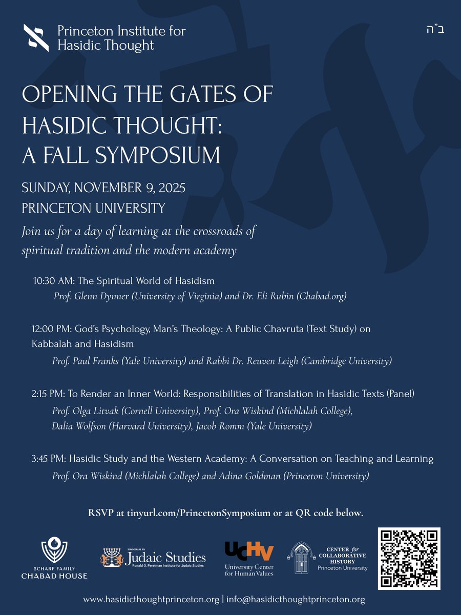 HasidicThought's tweet photo. Join us for a day of learning and conversation on Sunday, November 9th at the Princeton Institute for Hasidic Thought’s Fall Symposium, Opening the Gates of Hasidic Thought! MORE INFO AND RSVP: https://t.co/cWuXP7L1Ag https://t.co/WYPfBAC7aO
