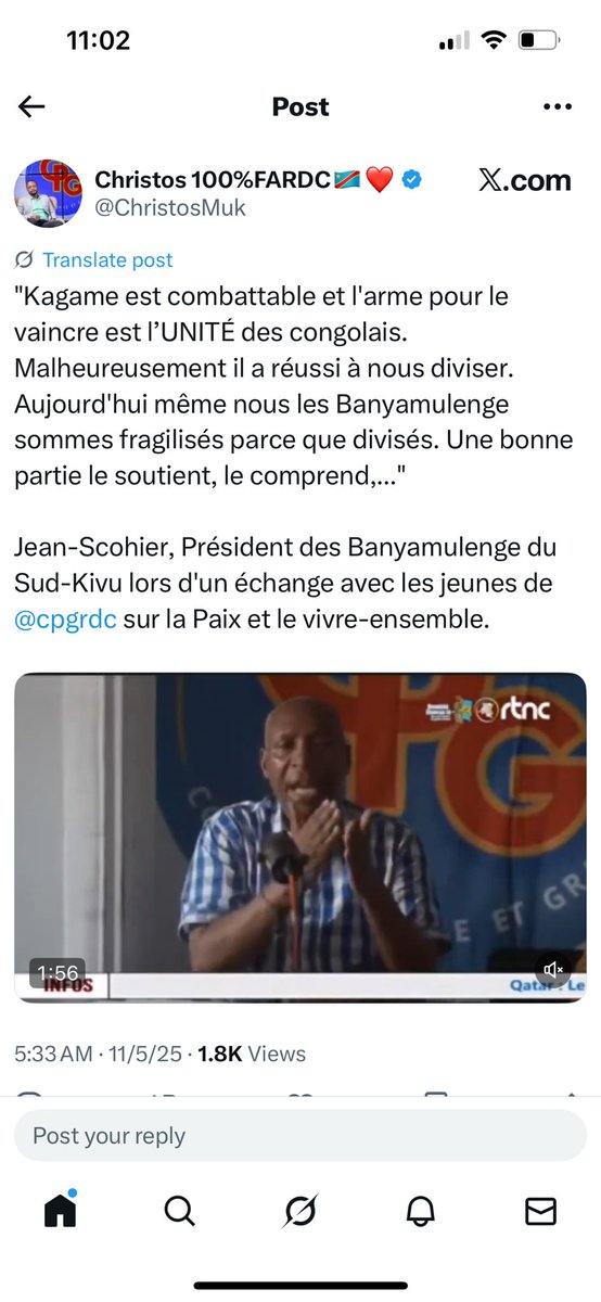 Le laboratoire de Patrick Muyaya en action : une vidéo fabriquée pour diviser les Banyamulenge

Cette vidéo a été publiée simultanément par une dizaine de comptes X, avec un texte identique – un pur copier-coller, comme si un ordre centralisé avait été donné pour inonder les