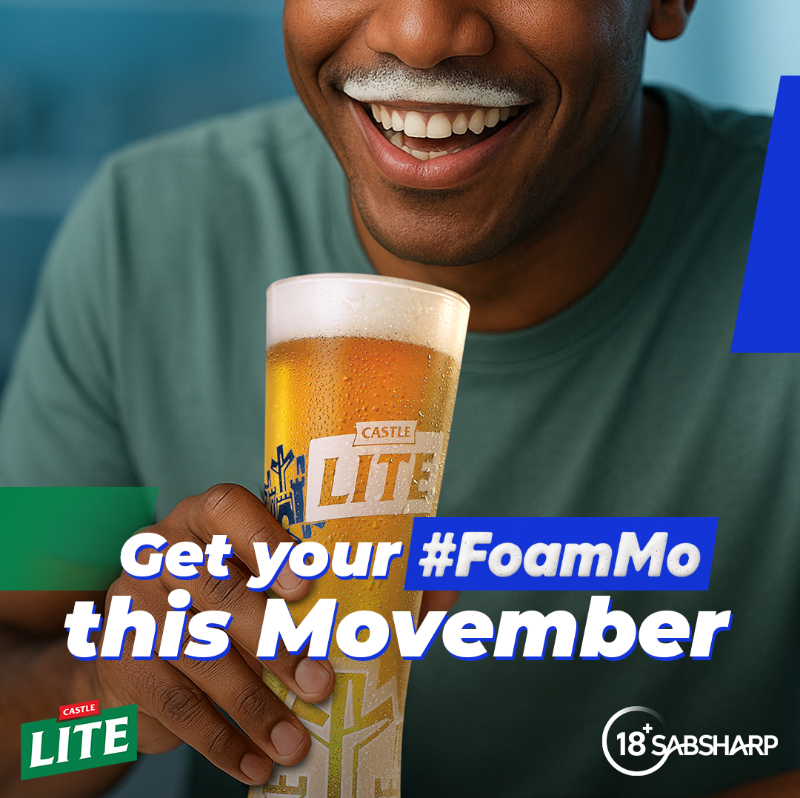 castlelitesa's tweet photo. Can't grow a Mo? Have a sip of a Castle Lite Draught and get a Foam Mo this Movember🍺

Snap your pic with your Foam Mo and tag us. 
For every entry, we’ll donate the value of a draught to a men’s wellness charity. Best pics could get an Extra Cold 6 on us. https://t.co/jDl9ZKY7wi