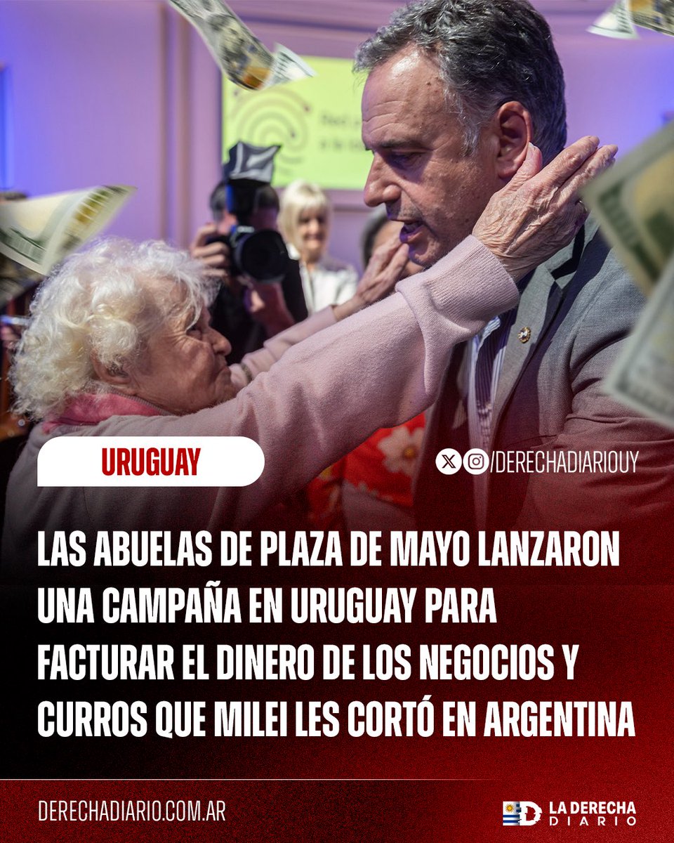 🇺🇾🇦🇷 | CURRERAS DE CUARTA: Las impresentables "Abuelas de Plaza de Mayo" lanzaron una campaña en Uruguay para facturar el dinero de los negocios y curros que Milei les cortó en Argentina. Yamandú Orsi se hará presente en la presentación.