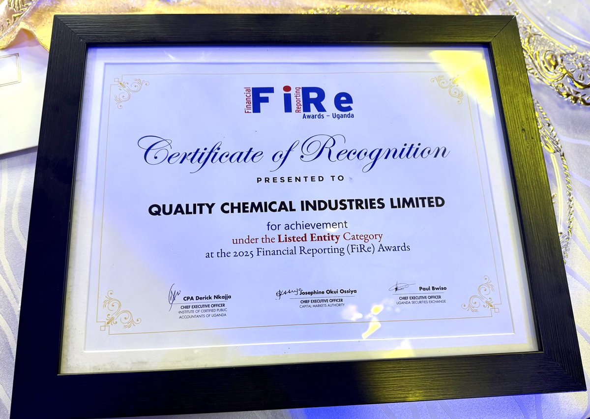 qcil_uganda2's tweet photo. Another well deserved recognition under the 𝐋𝐢𝐬𝐭𝐞𝐝 𝐄𝐧𝐭𝐢𝐭𝐲 𝐚𝐧𝐝 𝐌𝐨𝐬𝐭 𝐈𝐦𝐩𝐫𝐨𝐯𝐞𝐝 𝐑𝐞𝐩𝐨𝐫𝐭 𝐂𝐚𝐭𝐞𝐠𝐨𝐫𝐢𝐞𝐬 at the FiRe Awards 2025.

A round of applause to our Finance Team 👏🏾🎉

#ICPAUFiReAwards25
#LifeAfterWell 
#KeepingAfricaAlive
#QcilAt20 https://t.co/CMmWib3tzj