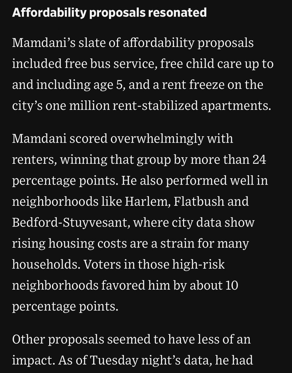 Dice el Wall Street Journal que el voto de los inquilinos de New York fue decisivo en el triunfo de Mamdadi. 
En Argentina hay 11 millones de inquilinos y no vas a escuchar a nadie de la dirigencia política diciendo qué hacer para solucionar el problema HOY, no en 30 años.