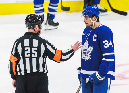 ScoutingTheRefs's tweet photo. Refs for @UtahMammoth vs. @MapleLeafs are Carter Sandlak (#29) and Pierre Lambert (#25). Tonight's officials: https://t.co/Z3NgyB9Gc9
#UTAvsTOR #TusksUp #LeafsForever #TML https://t.co/PT1xuArDQa
