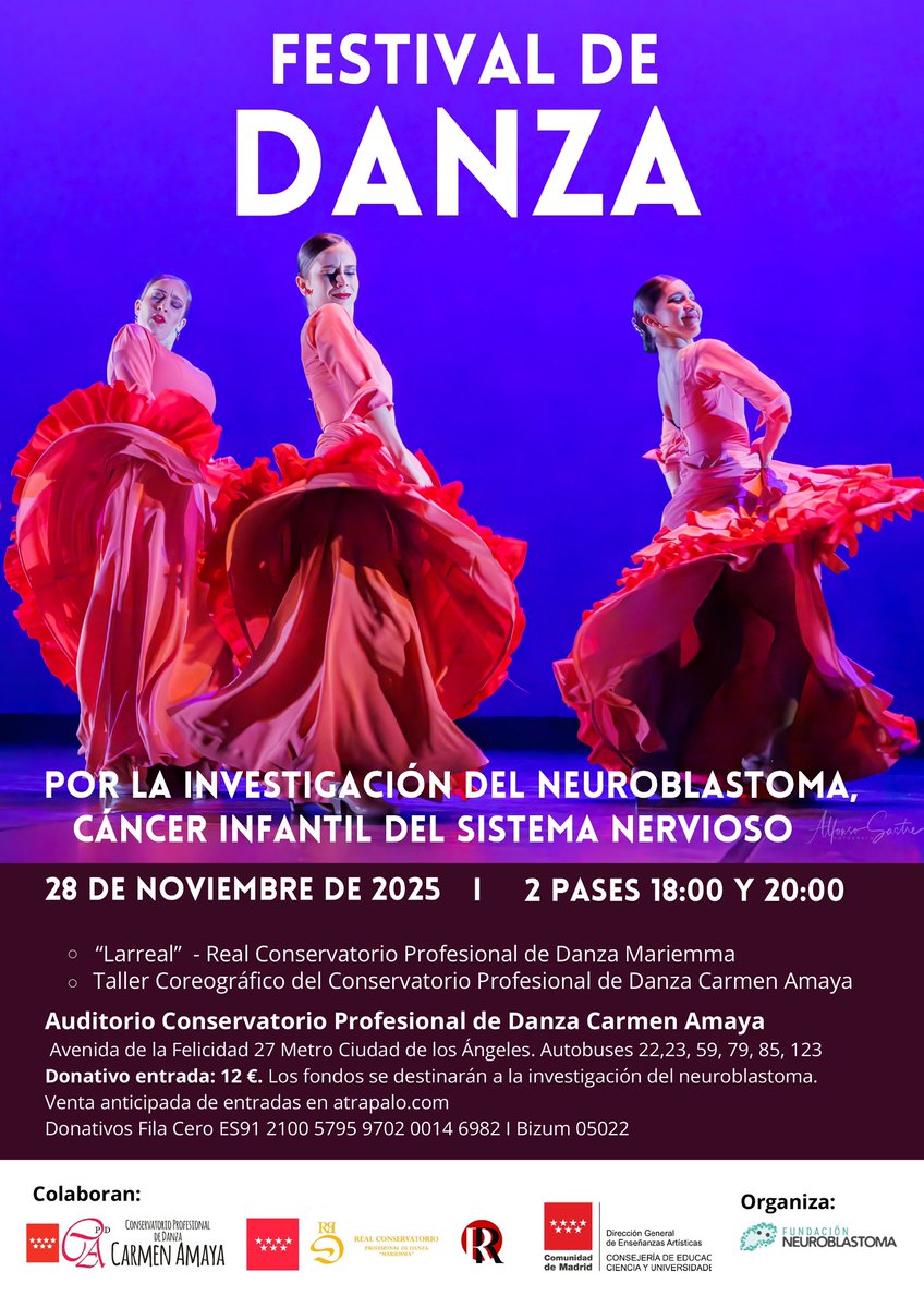Un año más, la danza se une por una causa solidaria.
Nos llena de orgullo formar parte del XI Festival Benéfico de Danza para la Investigación del Neuroblastoma, un evento en apoyo a la investigación del cáncer infantil. <a href="/NeuroblastomaES/">Fund. Neuroblastoma</a>