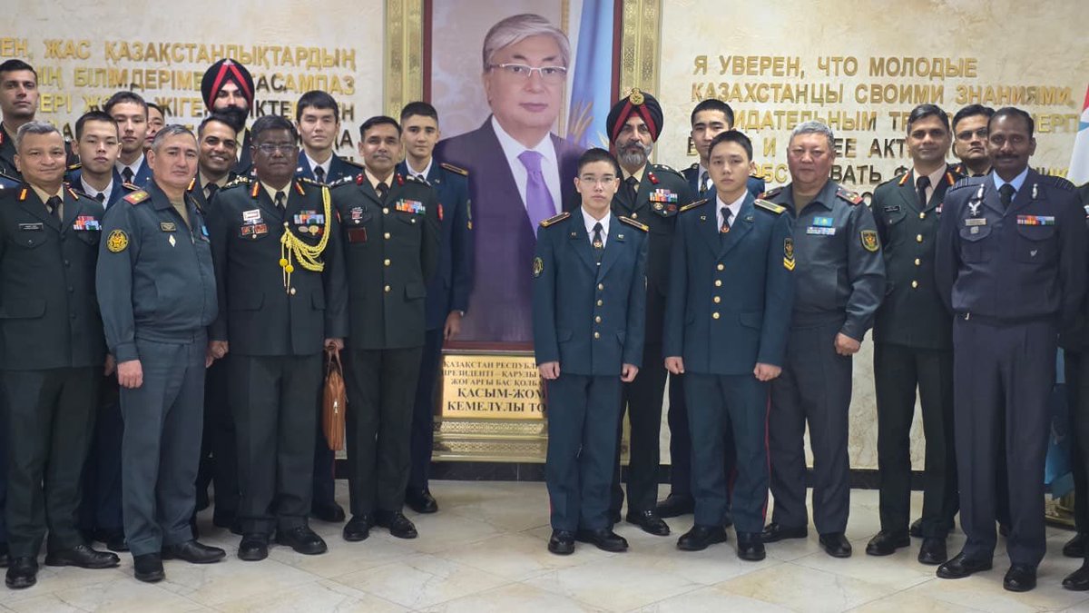 ia_awc's tweet image. Strategic dialogue continues! 🇮🇳🇰🇿 HC Course Officers from #AWC engage with counterparts at National Defence University, Astana, discussing national &amp;amp; strategic priorities. Visited Military Cadet College &amp;amp; Military Museum, strengthening bilateral cooperation &amp;amp; cultural ties 💡