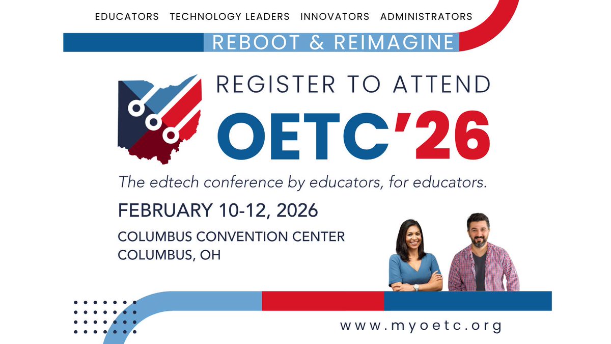 OhioEdTech's tweet image. ⏰  Don’t miss out — the Early Bird rate for #OETC26 ends in just 3 weeks! Lock in your spot at the best price and join educators, innovators, and tech leaders for three days of inspiration and connection! Register now before prices go up:myoetc.org/attend-oetc