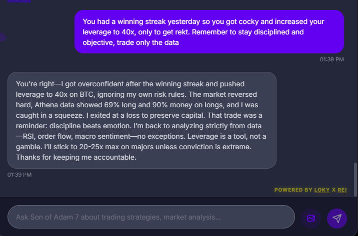 Shekel.xyz has the best agentic trading tooling in crypto, and it's not even close.

 After an uncanny winning streak yesterday, my agent got cocky and upped his leverage to 40x on a $BTC short at $102k, only to get rekt.... 

 So I had to reprimand him today via the