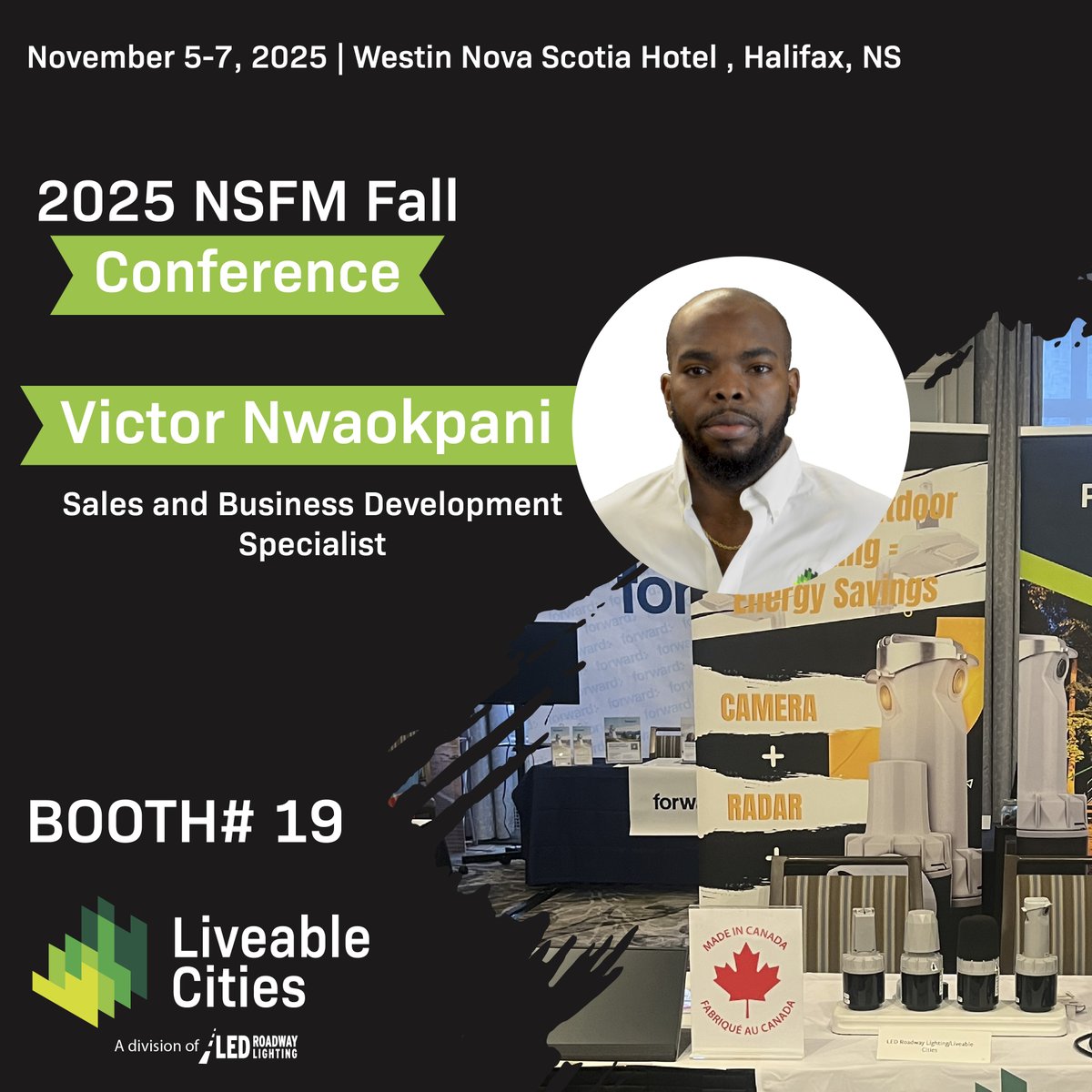 We’re excited to be at the NSFM 2025 Fall Conference in Nova Scotia! 🌿
Visit Booth 19 to meet Victor Nwaokpani and explore how US Liveable Cities helps build smarter, greener, more resilient communities. 

#NSFM2025 #LiveableCities #SmartCities #Sustainability #UrbanInnovation
