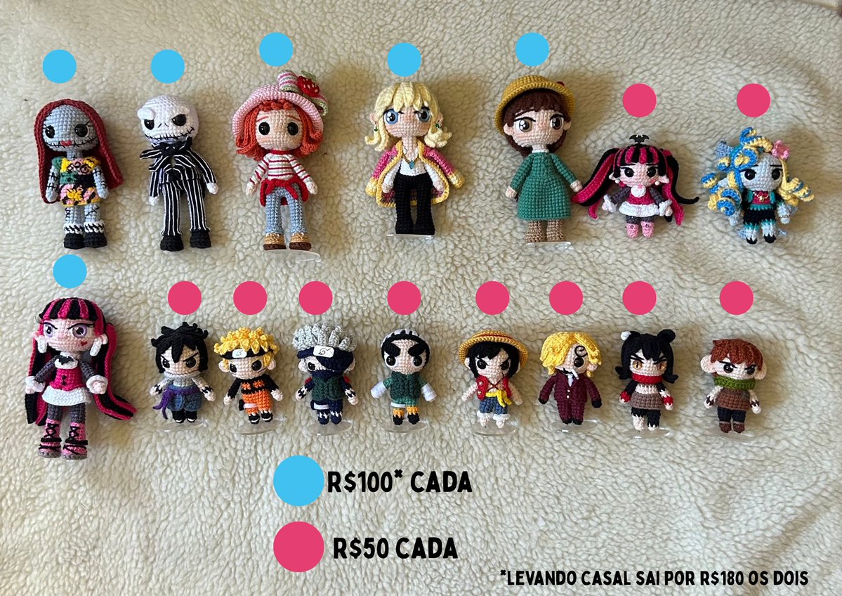 vitzinhasurtos's tweet image. PROMOÇÃO DE PRONTA ENTREGA!! 🚨Gente estou com MUITOS bonecos aqui parados e colocando em preços imbatíveis pra eles irem pra uma casinha nova e eu pagar minhas continhas!! Levando mais de 1 tem mais desconto! FRETE NÃO INCLUSO ‼️
Um beijo pra quem der rt 🫶🏻