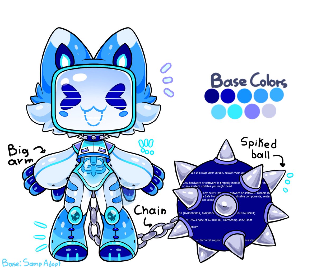 Web Destroyer
Bid on: ych.commishes.com/auction/show/4…
#adopt #furry #robot #webcore #frutigeraero #adoptable #furry #furryarwork #oc #originalcharacter