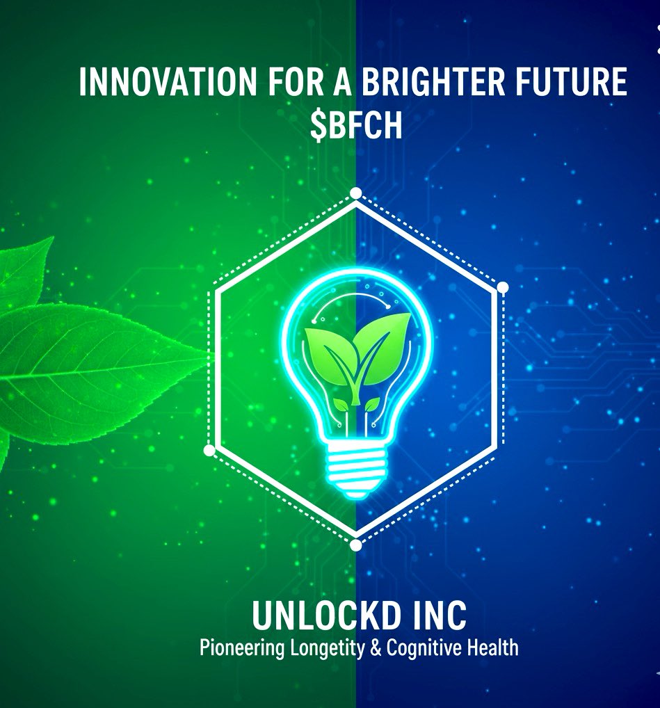 Hiroshi_nas's tweet photo. Empowering a healthier, longer life! $BFCH (UNLOCKD Inc.) is dedicated to human optimization through pioneering brands in cognitive health &amp; longevity. Join the movement towards a better future. #UNLOCKD #BFCH #HealthyLiving #LongLife @SuperRobotGX @StockPicksNYC https://t.co/D4sFm3E4cM