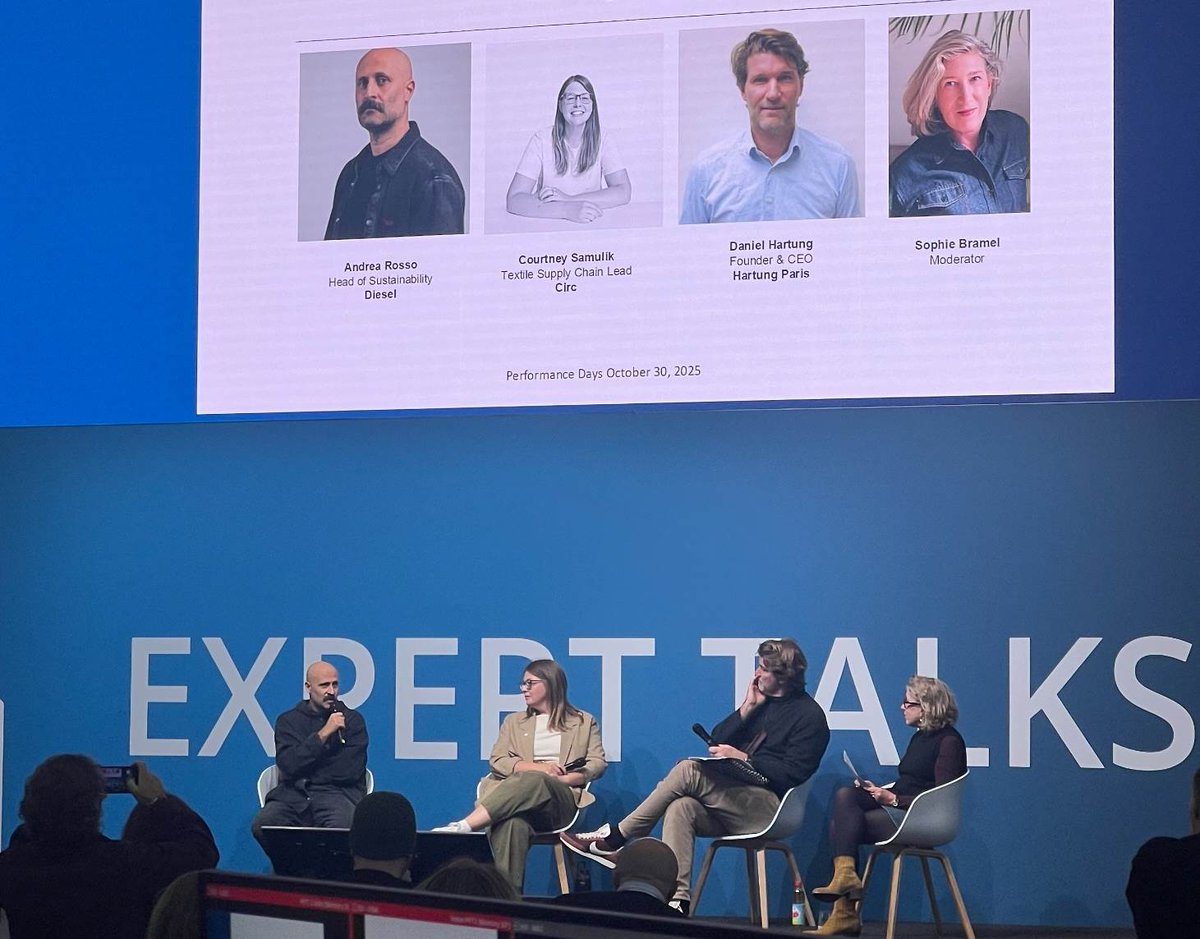 Andrea Rosso, head of sustainability for <a href="/DIESEL/">Diesel</a> and the OTB group, joined Inside Denim’s co-editor Sophie Bramel at <a href="/PerformanceDays/">PERFORMANCE DAYS functional fabric fair</a> in Munich as part of a panel exploring #circularity through the lens of creativity:
insidedenim.com/News/173468?de…