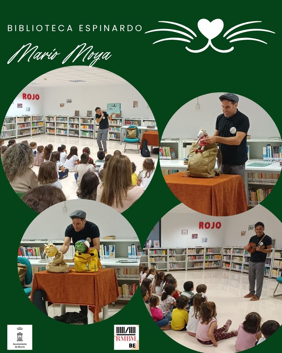 RmbmEspinardo's tweet photo. Tarde especial es la que hemos vivido hoy con Mario Moya. Nos encanta tenerle en Espinardo y a nuestros usuarios mucho más.
#RMBM #BibliotecasPublicas #cuentacuentos https://t.co/W83EPXFyw2