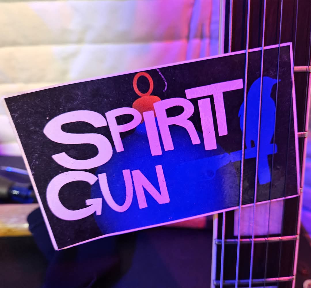 SpiritGunMusic's tweet photo. *****BLAST FROM THE PAST!*****

Pete found old stickers!  These are the super rare original logo that are the limited run holiday ornament versions

We may have some with us this Friday at @scandalslive w/ @superfangband &amp; @maddfrancismusic!
 https://t.co/bNhPCfN1nY

 Stay Tuned! https://t.co/MY4ckmgSJo